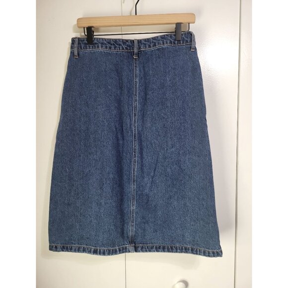 Old Navy Women's SZ 8 Button-Front A-Line Midi Jean Denim Skirt - Picture 2 of 8